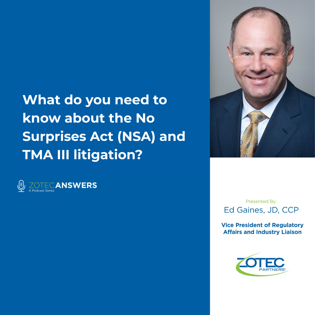 What do you need to know about the No Surprises Act (NSA) and TMA III litigation? 
