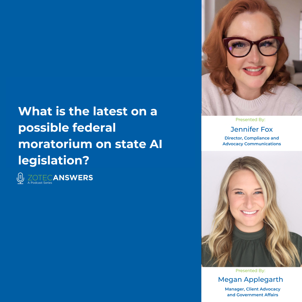 What is the latest on a possible federal moratorium on state AI legislation?